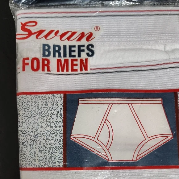 VINTAGE Swan Men's White Briefs - 3 Pack Sz 28-30 100% Cotton - Picture 4 of 7